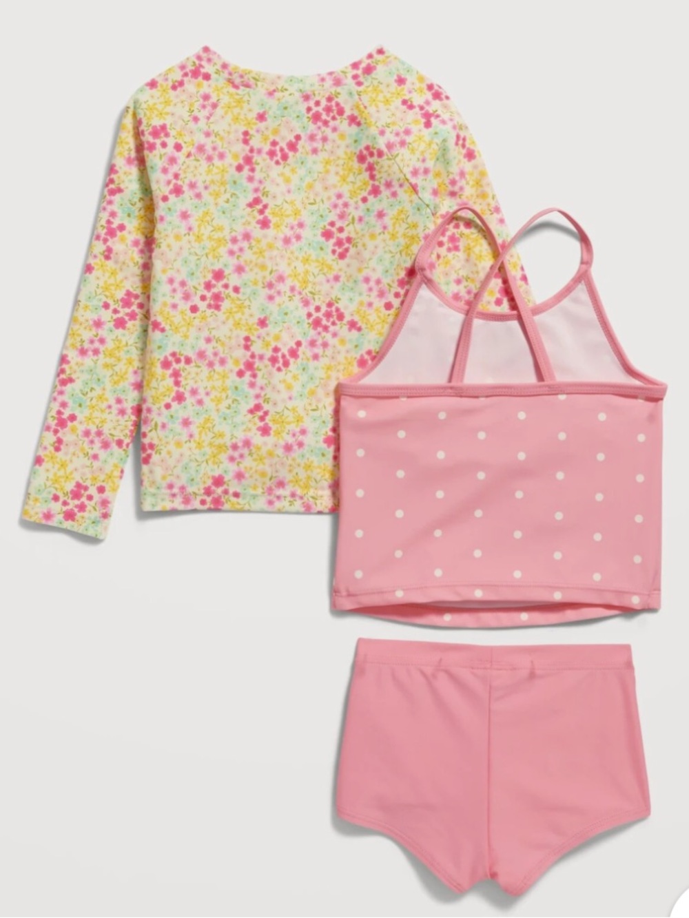 12-18M Baby Girls 3-Piece Rashguard Swim Suit Set Multi Floral Pink